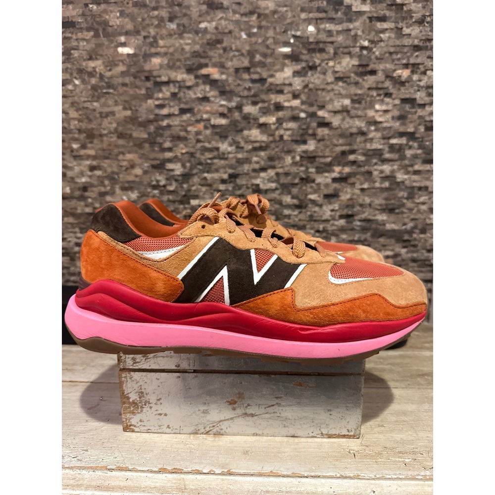 New Balance 57/40 Rust Pink Brown Suede Mesh Sneakers M5740BP Mens 13